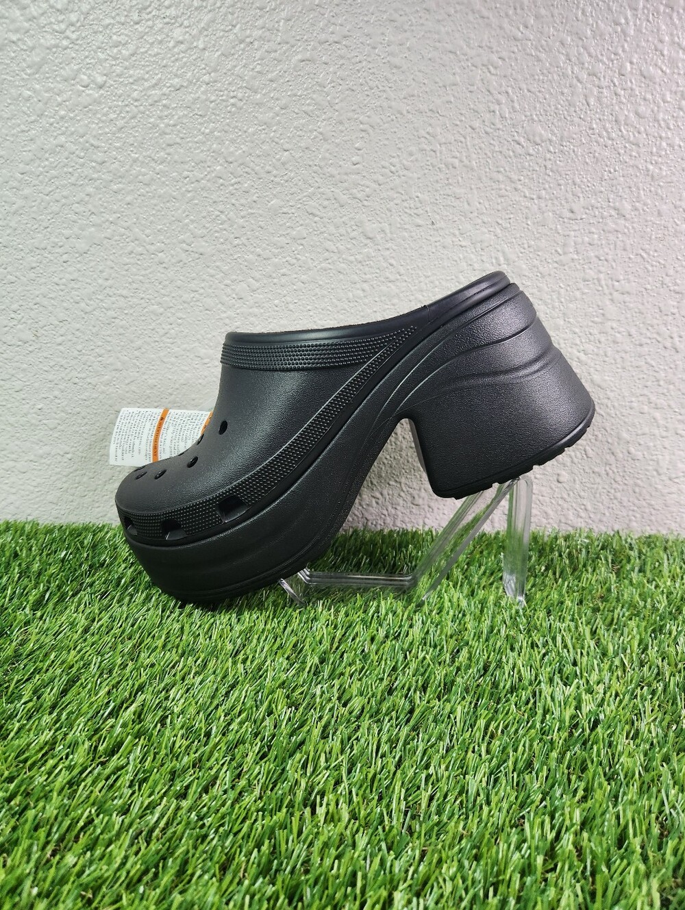 Crocs Siren Black Iconic Platform Heels Mule Slip-on Clogs M 11/  W12.5